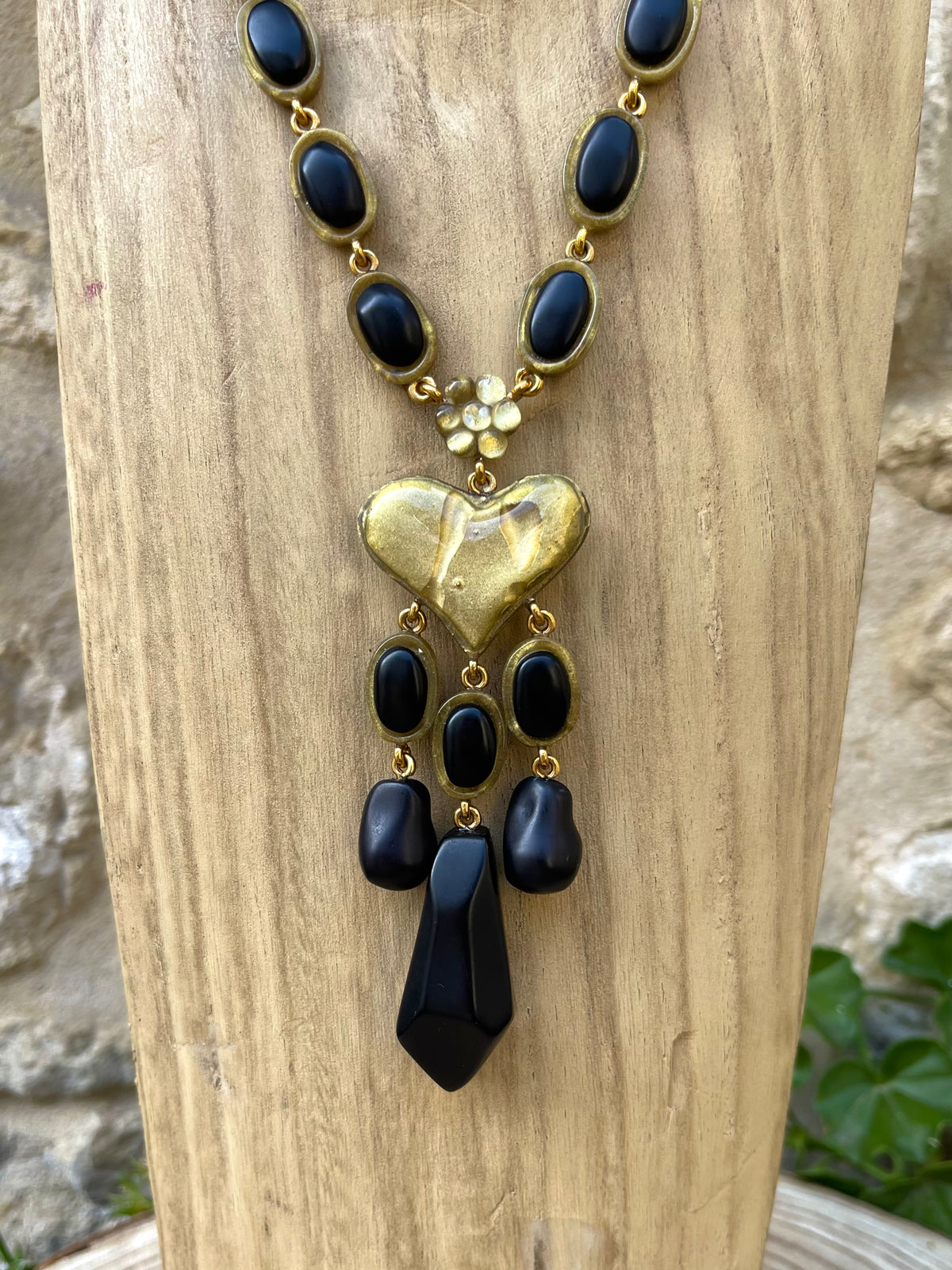 Collier SEYI NOIR/DORÉ - Dominique Devaine