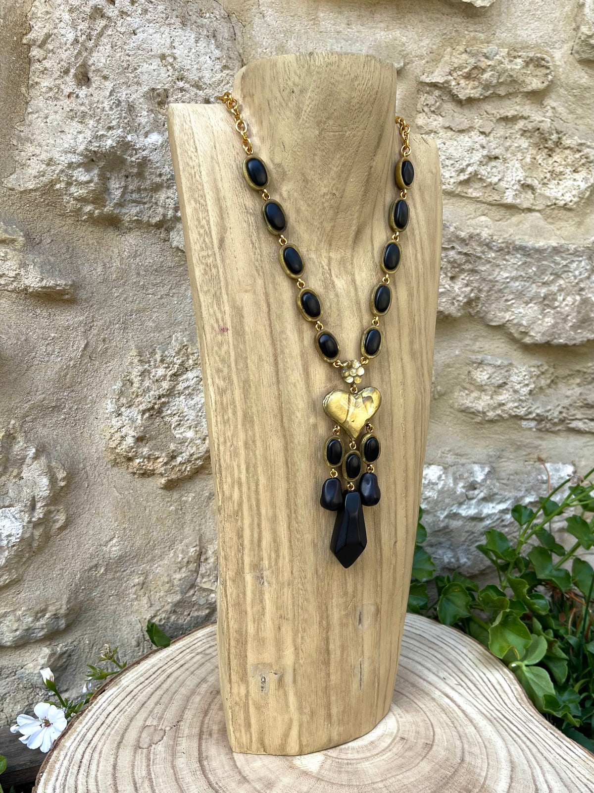 Collier SEYI NOIR/DORÉ - Dominique Devaine