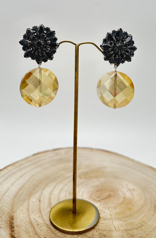 BO en cristal jaune et noir - Francine BRAMLI