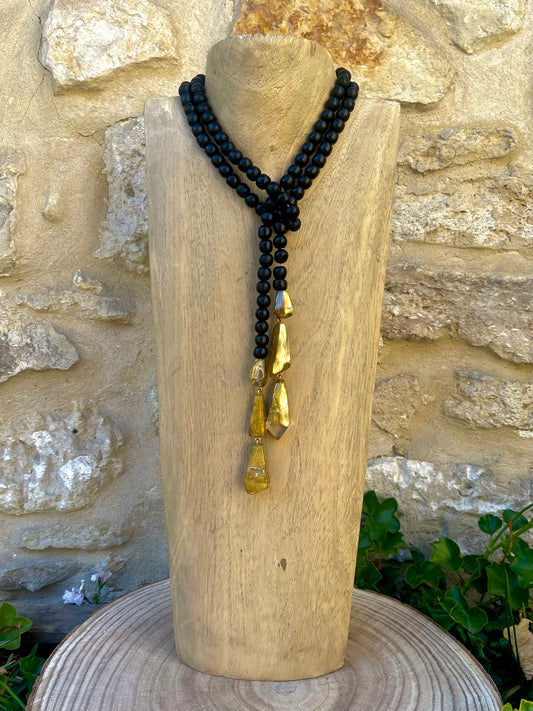 Collier JOSETTE NOIR/DORÉ - Dominique Denaive