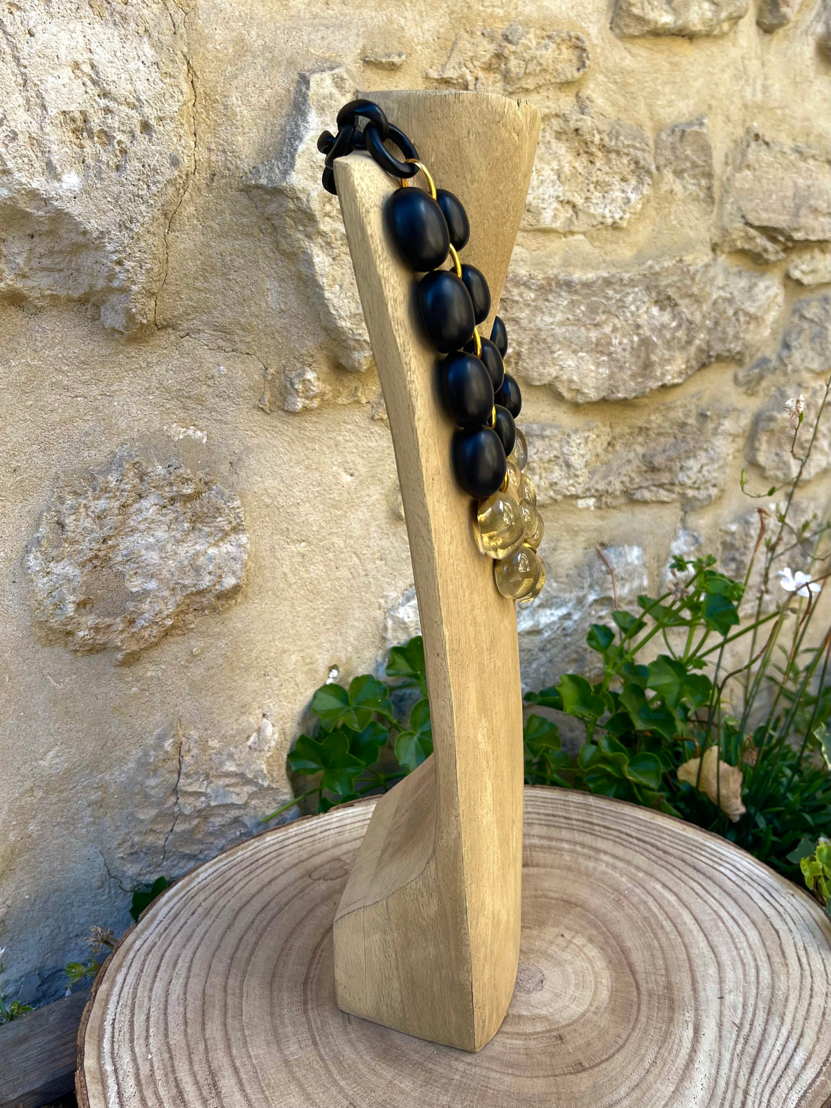 Collier ANDREA NOIR/DORÉ - Dominique Denaive
