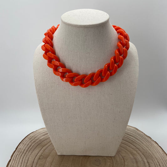 COLLIER MAILLONS orange - Francine BRAMLI