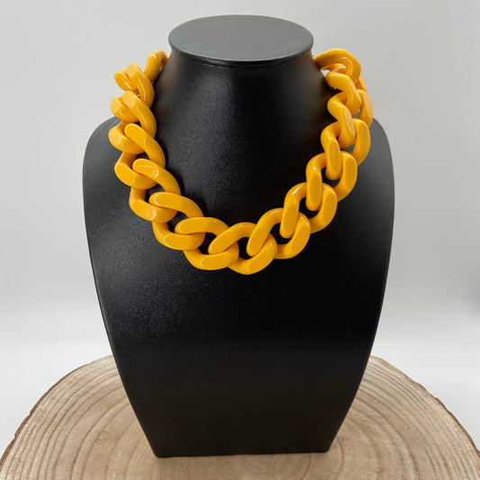 COLLIER MAILLONS Jaunes opaques - Francine BRAMLI