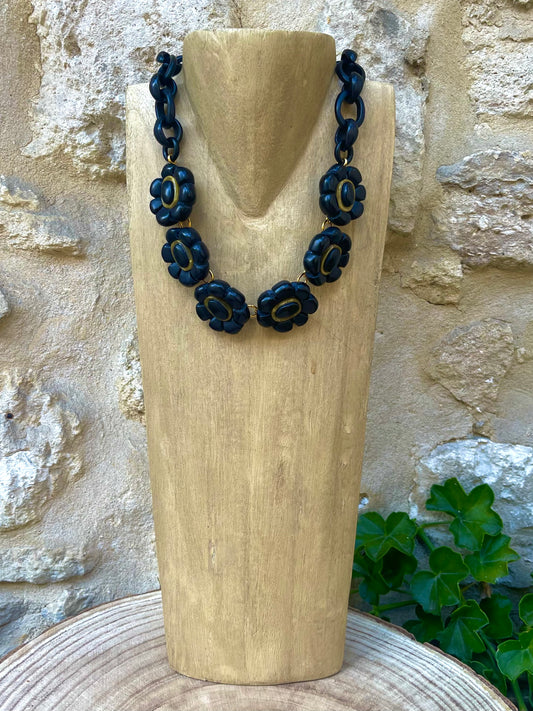 Collier DAPHINE NOIR/DORÉ - Dominique Denaive