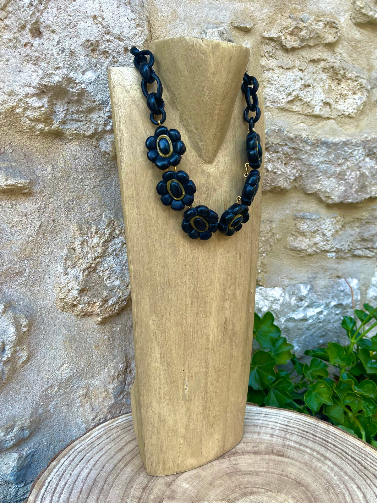 Collier DAPHINE NOIR/DORÉ - Dominique Denaive