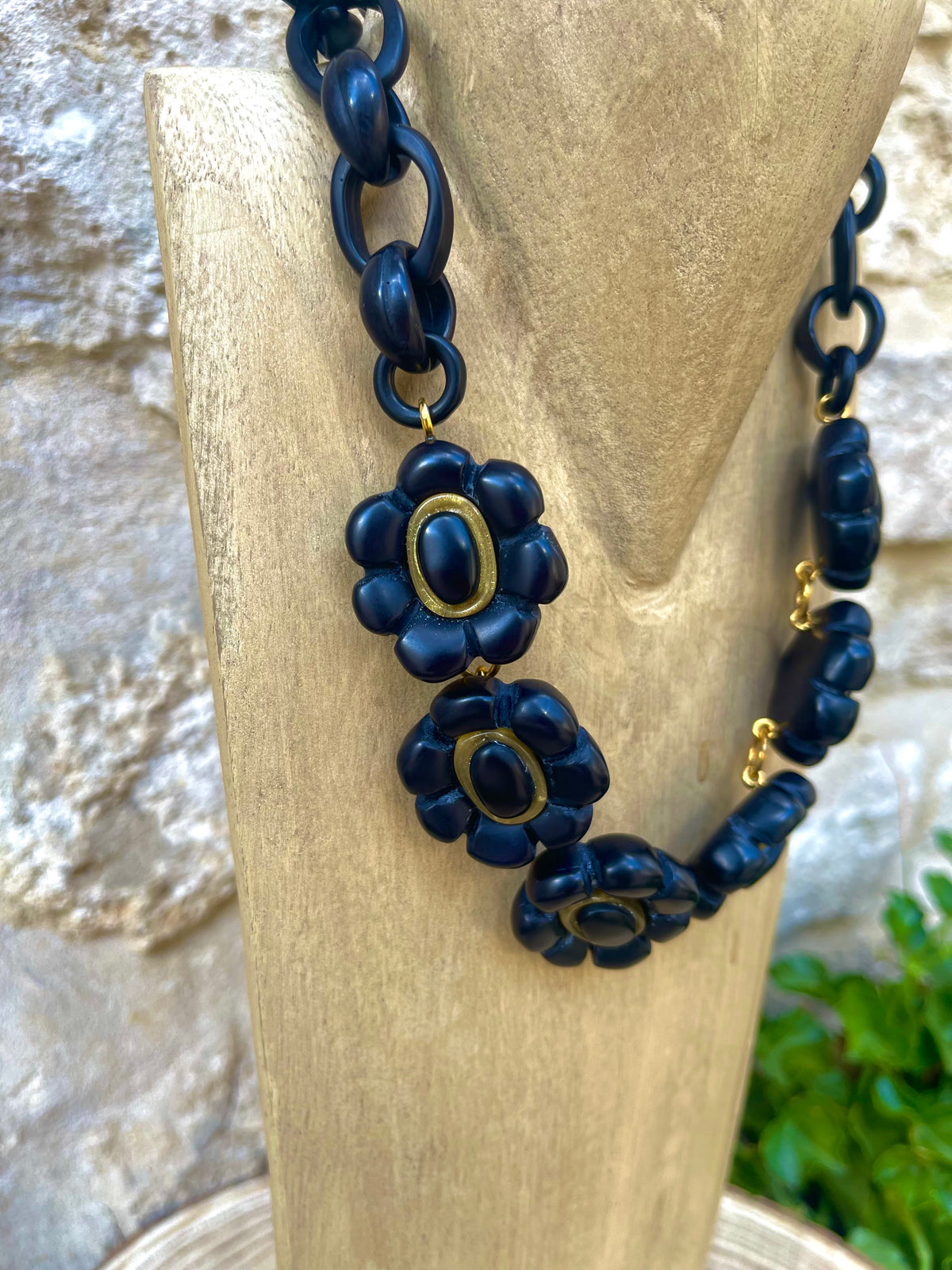 Collier DAPHINE NOIR/DORÉ - Dominique Denaive
