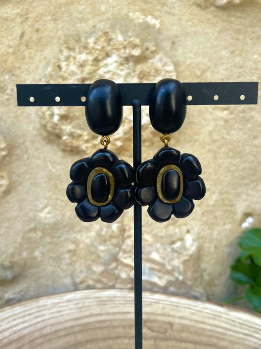 Boucles d'oreilles DOLLY NOIR - Dominique Denaive