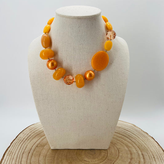 COLLIER perles oranges - Francine BRAMLI