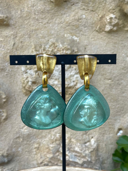 Boucles d'oreilles DELI BLEU CLAIR - Dominique Denaive