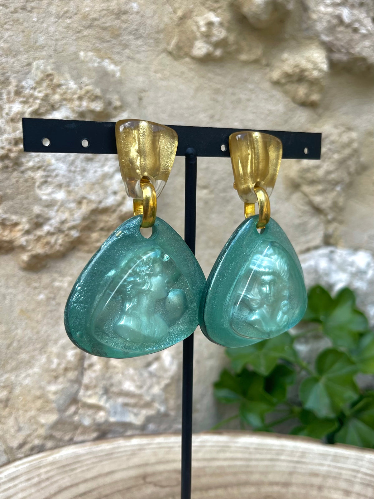 Boucles d'oreilles DELI BLEU CLAIR - Dominique Denaive