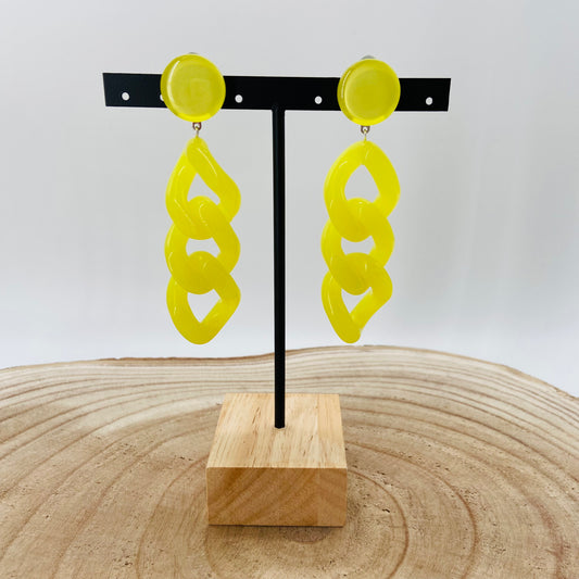 BOUCLES D'OREILLES maillons jaunes - Francine BRAMLI