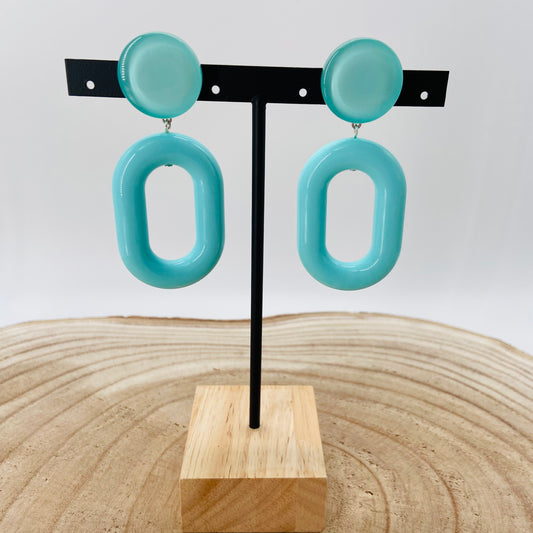 BOUCLES D'OREILLES ovales turquoises - Francine BRAMLI