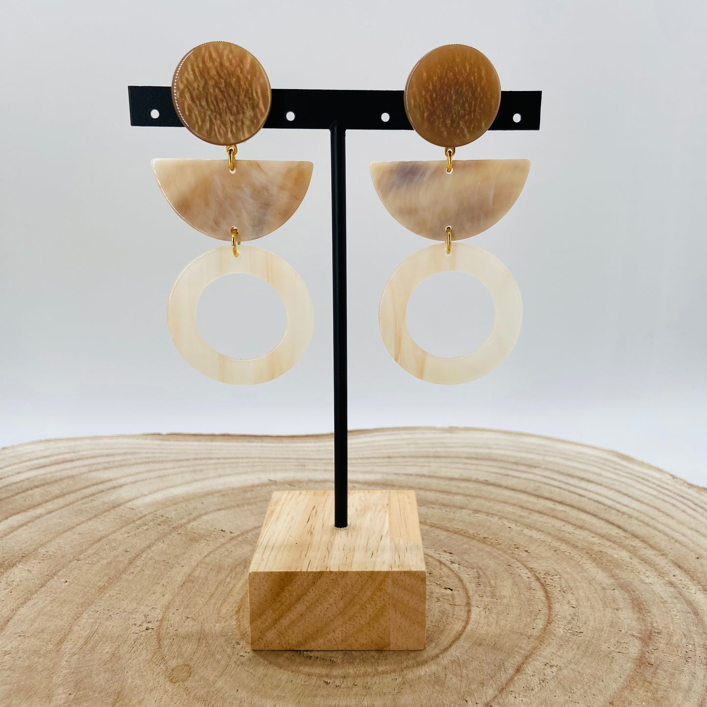 BOUCLES D'OREILLES Danseuses beiges - Francine BRAMLI