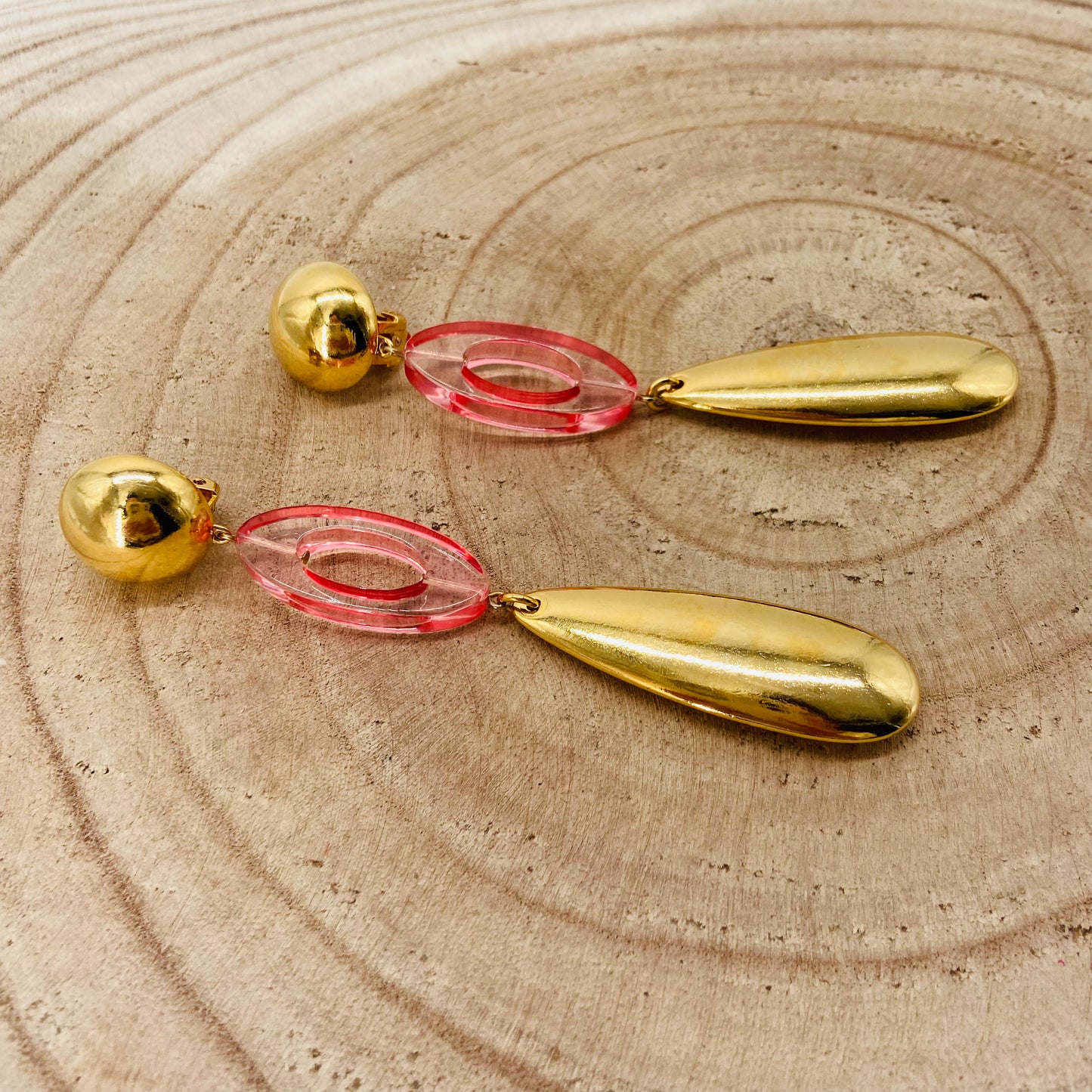 BOUCLES D'OREILLES roses gouttes - Francine BRAMLI