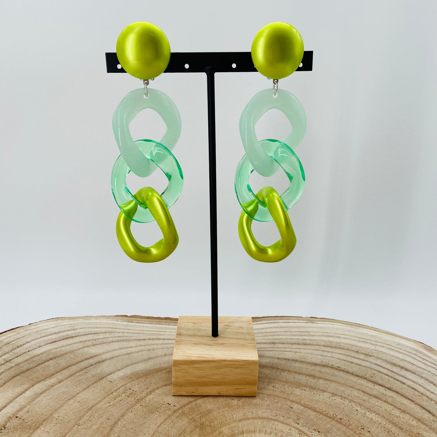 BOUCLES D'OREILLES Maillons Verts - Francine BRAMLI