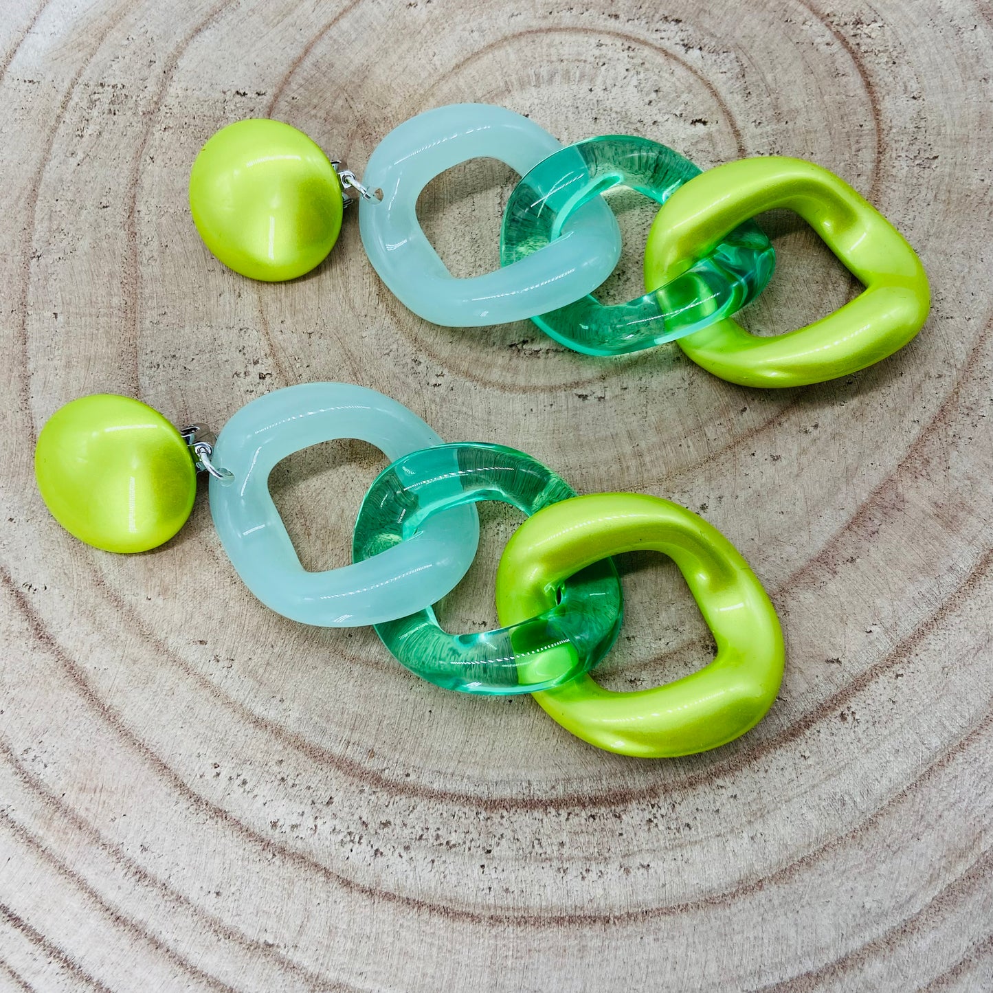 BOUCLES D'OREILLES Maillons Verts - Francine BRAMLI