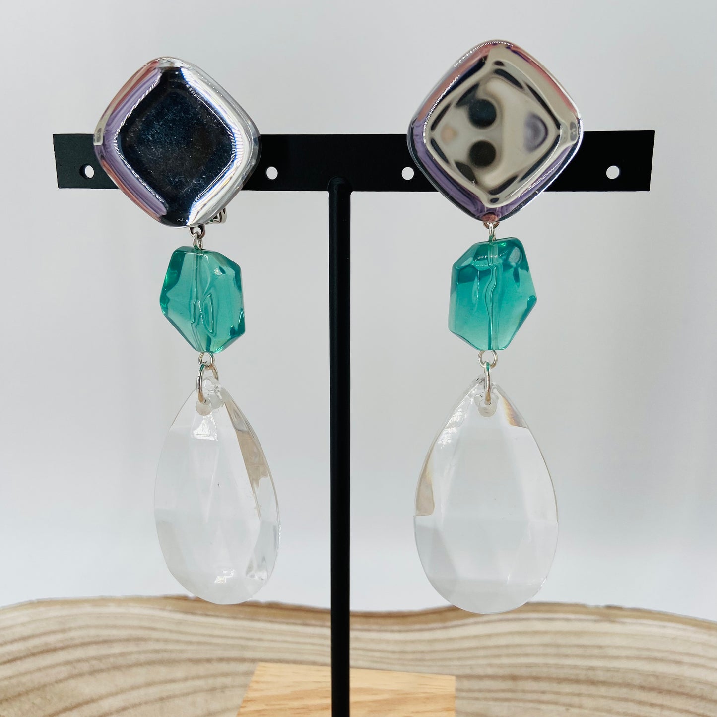 BOUCLES D'OREILLES gouttes transparentes - Francine BRAMLI