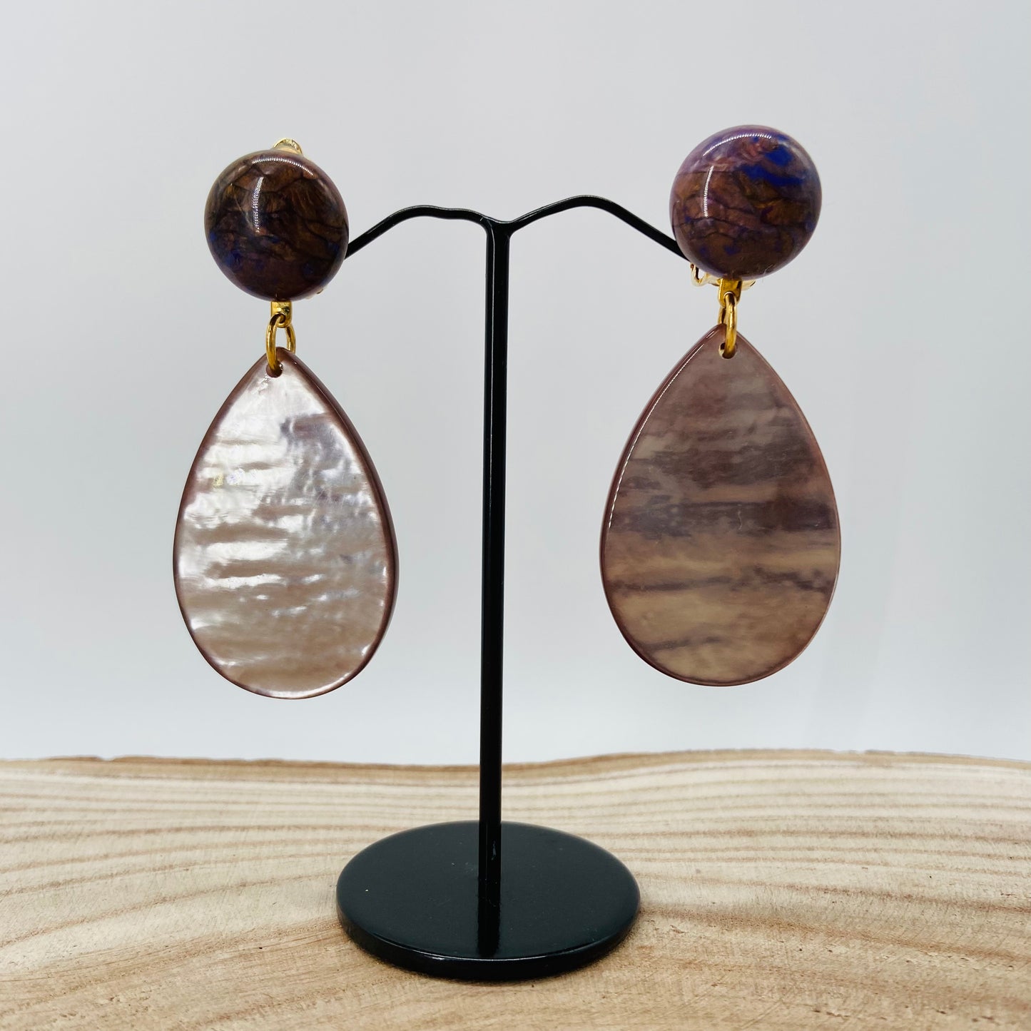 BOUCLES D'OREILLES gouttes plates - Francine BRAMLI