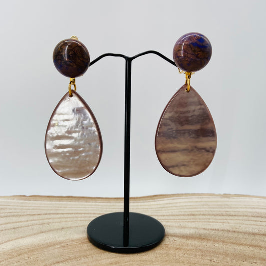 BOUCLES D'OREILLES gouttes plates - Francine BRAMLI