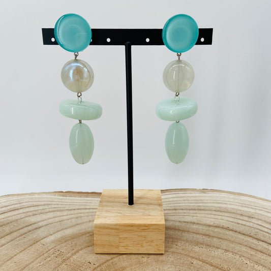 BOUCLES D'OREILLES turquoises claires - Francine BRAMLI