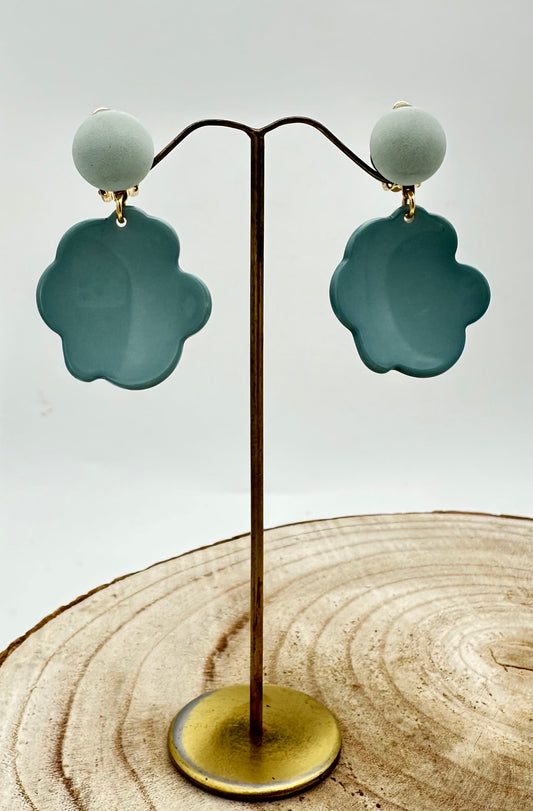 Pièce unique florale bleu; Francine BRAMLI