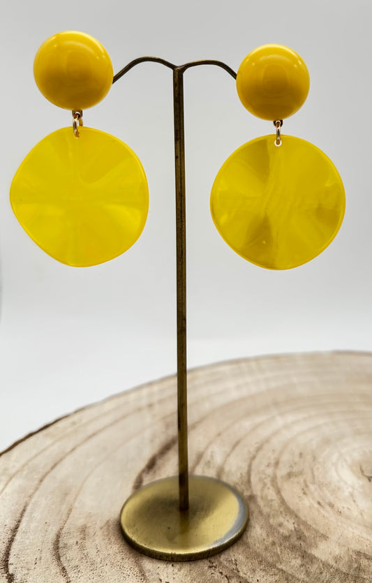 Boucles d'oreilles Vénus S en résine végétale; Francine BRAMLI