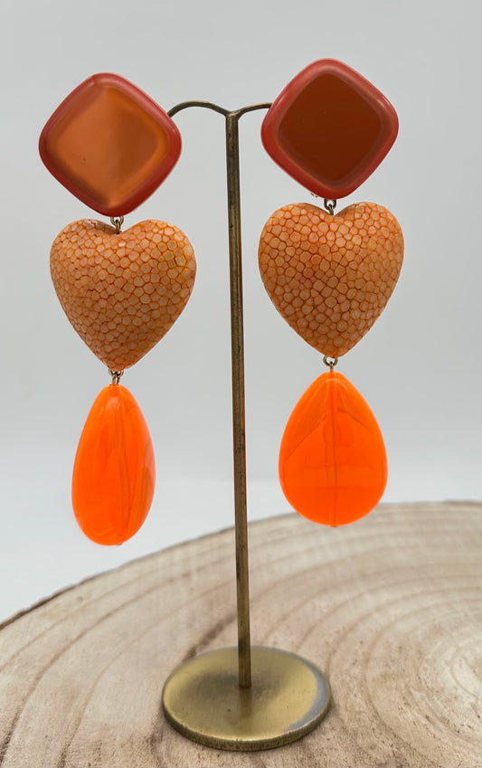 Boucle d'oreille coeur; Francine BRAMLI