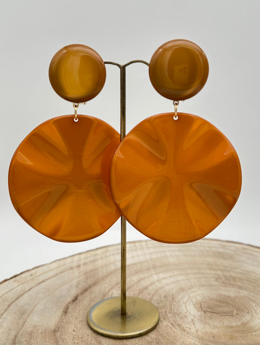 Boucles d'oreilles Vénus M en résine végétale; Francine BRAMLI