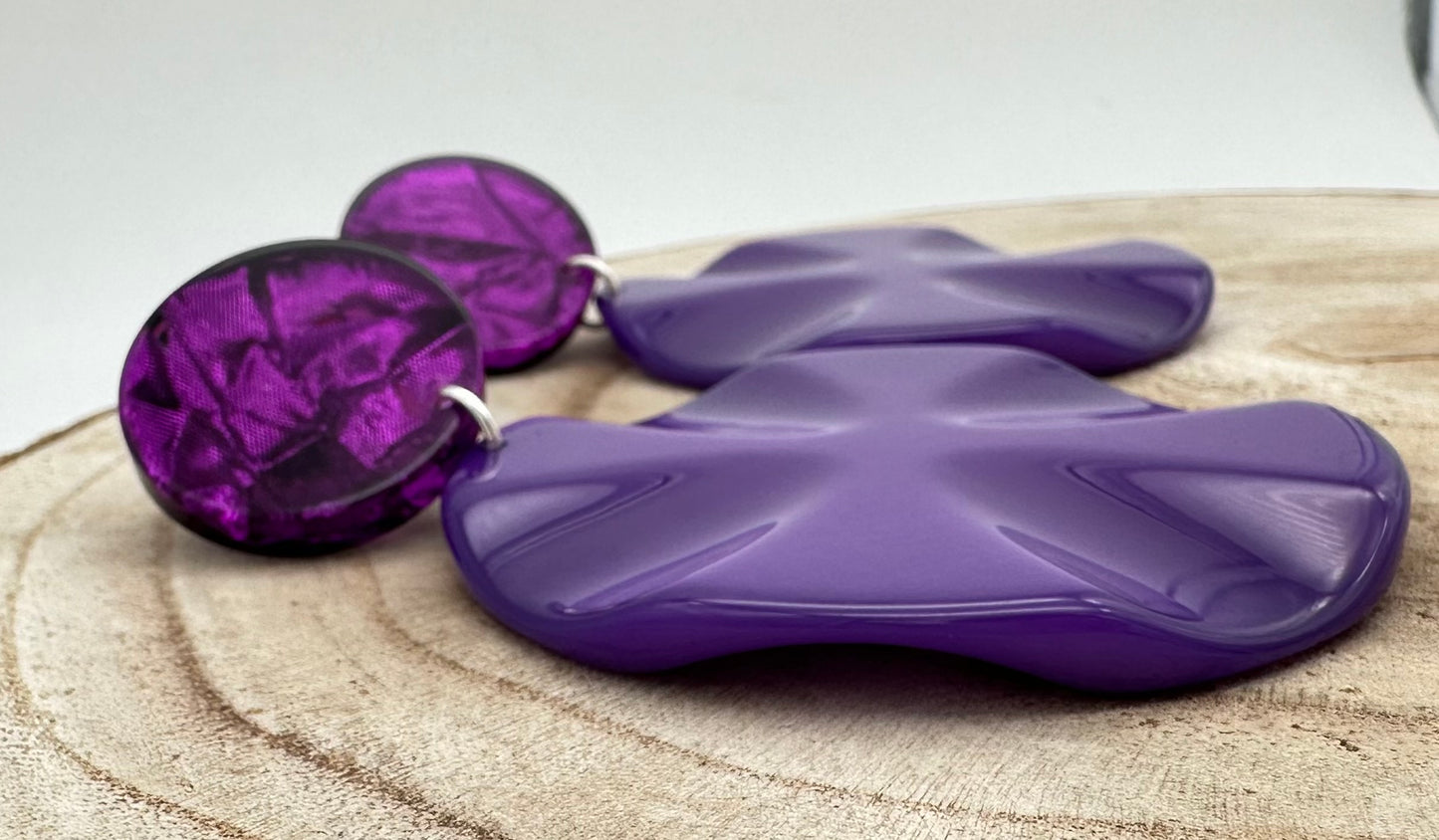 Boucles d'oreilles Vénus M en résine végétale; Francine BRAMLI