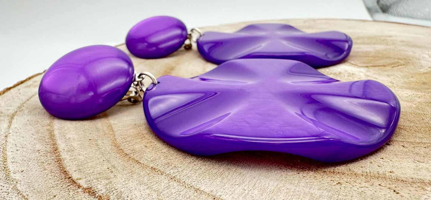 Boucles d'oreilles Vénus M en résine végétale; Francine BRAMLI