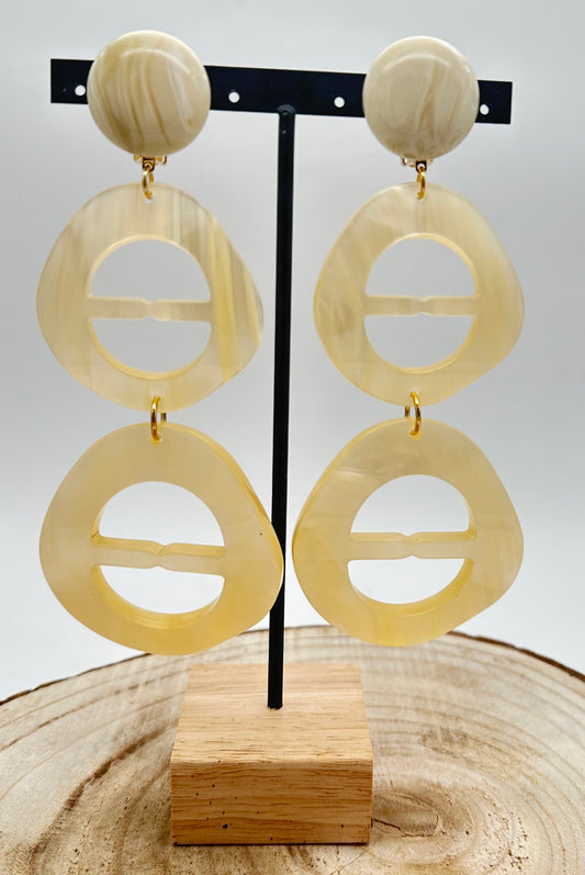 Boucle d'oreille pendante nacrée - BOUCLES D'OREILLES Francine BRAMLI