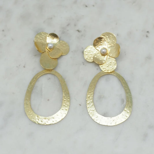 PERLORA - Boucles d'oreilles en laiton