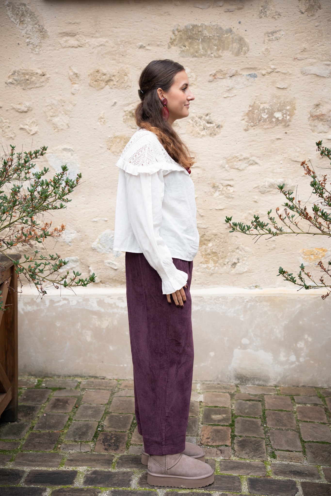 Chemisier volant dentelle