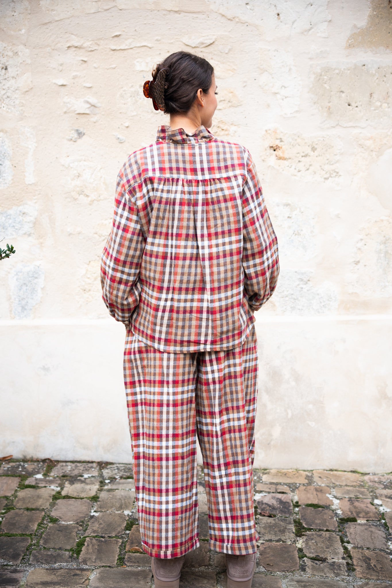 Chemise à carreaux Camel