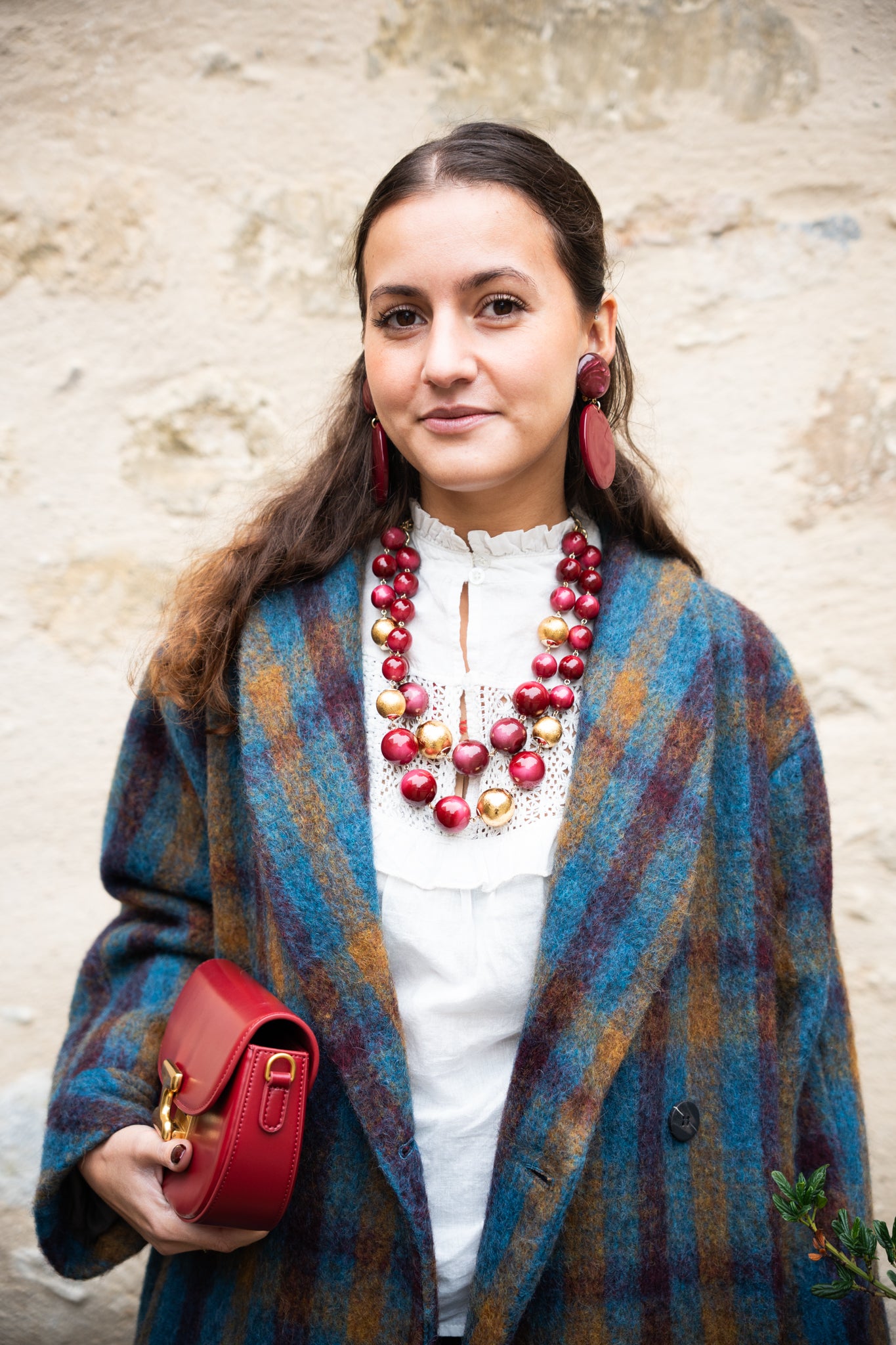 Manteau long à carreaux