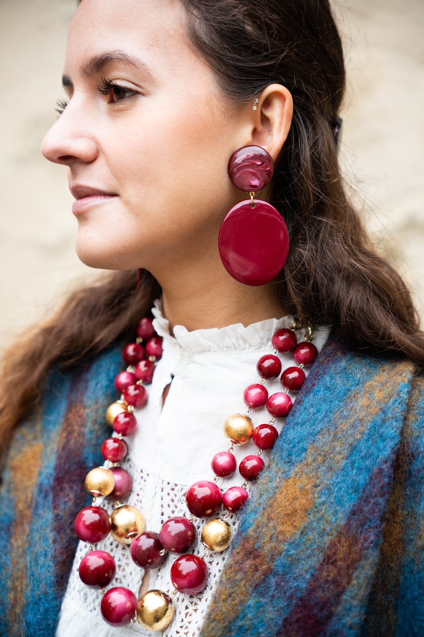 Manteau long à carreaux