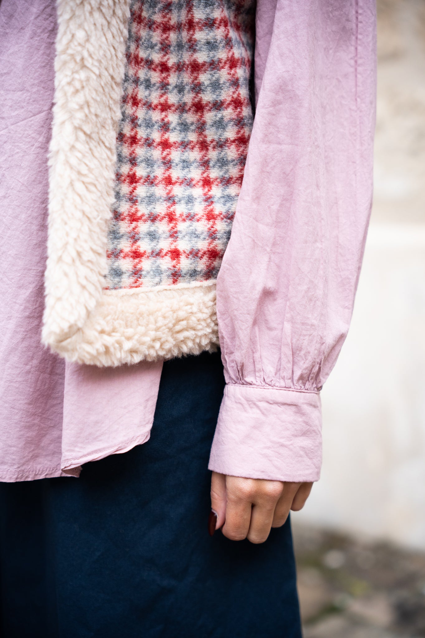 Gilet sans manche à carreaux