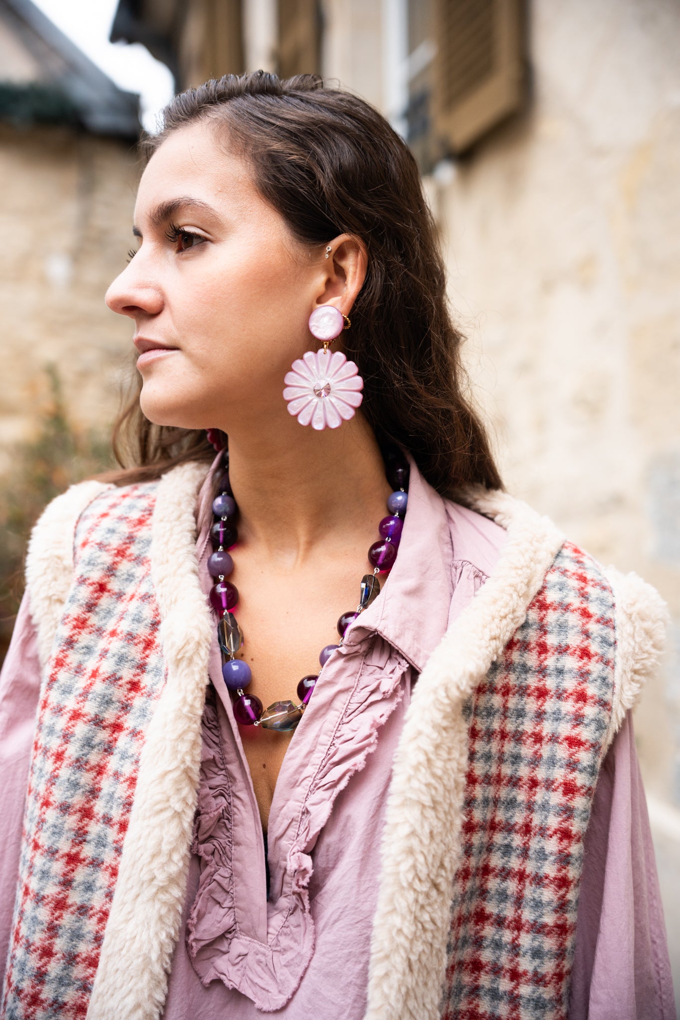 Gilet sans manche à carreaux