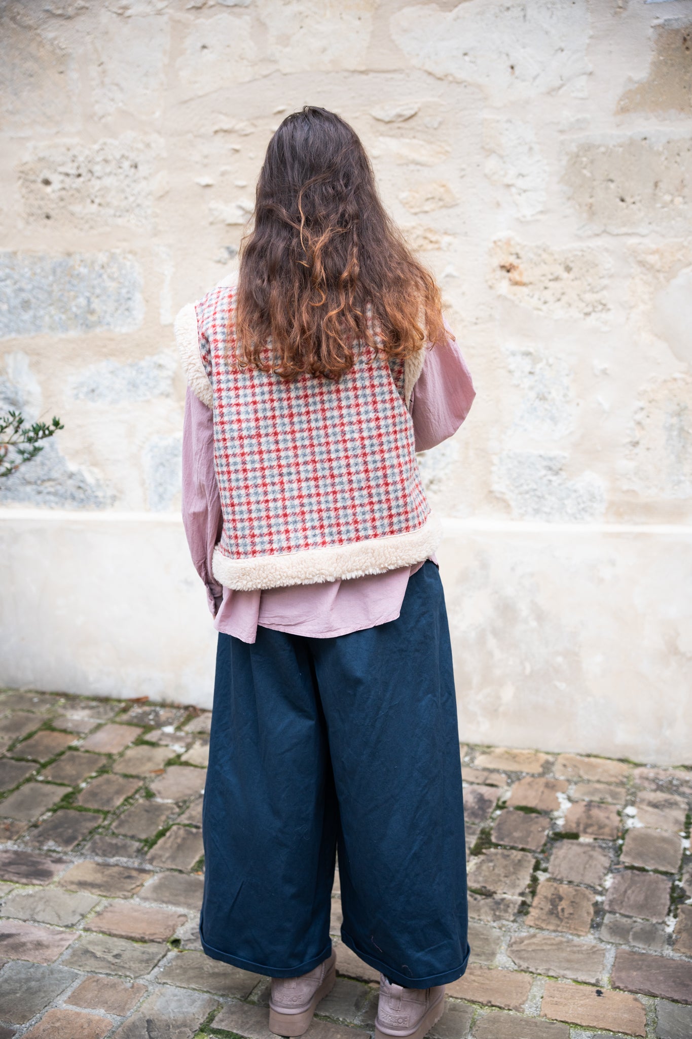 Gilet sans manche à carreaux